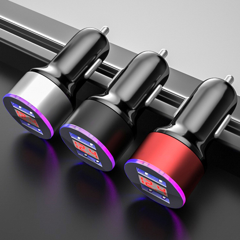 Car phone charger three-in-one USB car adapter fast super car charger fast charge wholesale