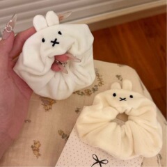 甜妹日系可爱米菲兔小兔子白色发圈头绳头饰拍照甜美少女心新款
