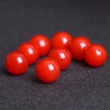 天然凉山南红玛瑙樱桃红散珠配珠保山南红单珠圆珠配件diy半成品