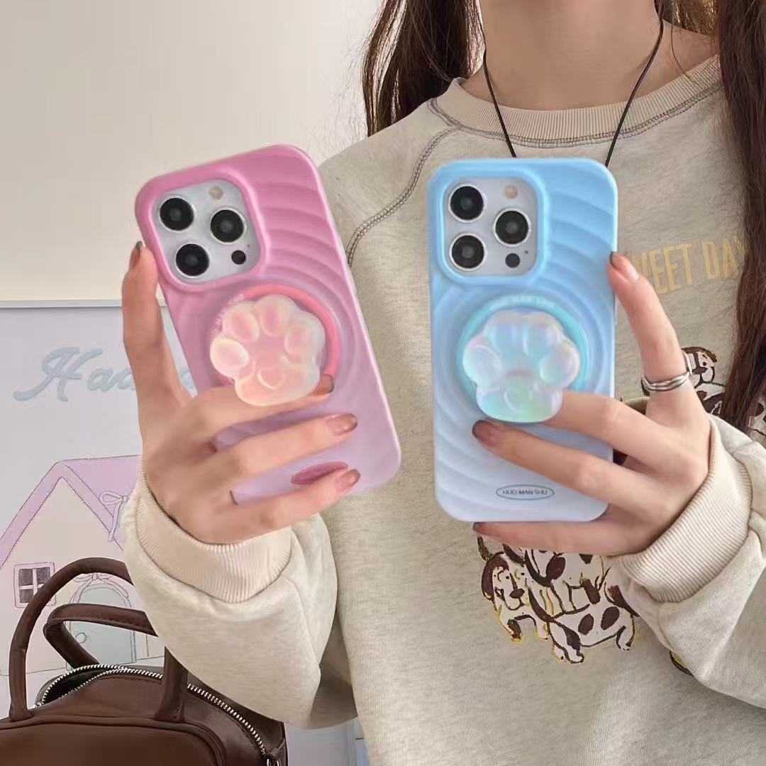 Corazón de niña coreana, lindas garras de gato para Apple 16ProMax funda para teléfono móvil 14/15 Creative 13 nicho 16Pro