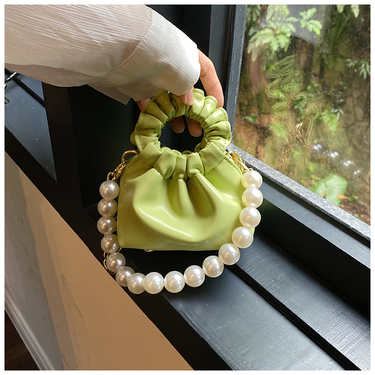 255g Weight Beading, Pearls Fashion Element Clasp Frame Closure Type Top Handle, Chain Strap Type Crossbody Bag Bags Type Casual, Daily, Shopping Occasion Pu Leather Material Solid Color Pattern All Seasons Season Kid'S Gender Cute Style Bucket Shape Kid'S Pu Leather Solid Color Cute Beading Pearls Bucket Clasp Frame Crossbody Bag 80