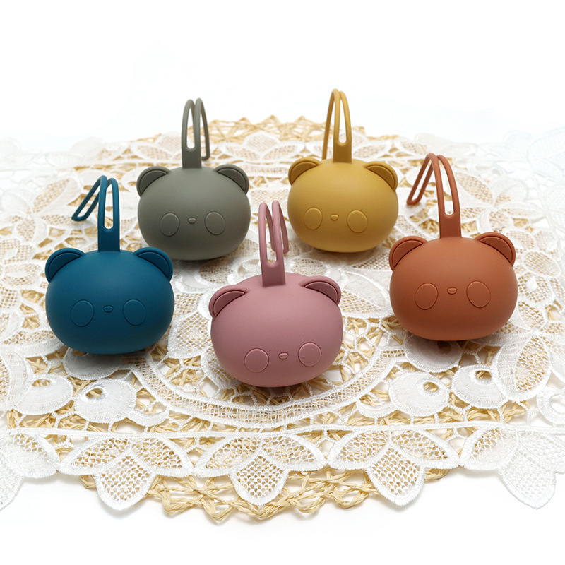 Cross-Border Panda Pacifier Bag Food-Grade Outdoor Portable Dust-Proof Pacifier Cosmetics Bag Soothing Chain Pacifier Storage Box