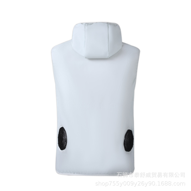 enfriamiento de verano chaleco de aire acondicionado encapuchado trabajo al aire libre deportes enfriamiento de aire acondicionado chaleco de refrigeración delgado protector solar