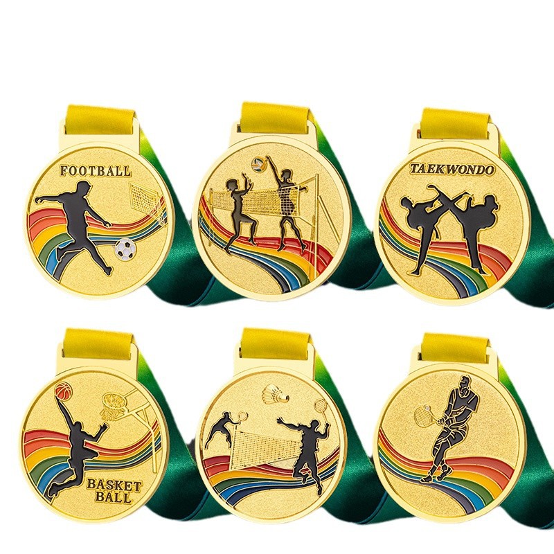 Medalla de Cristal y Metal Cristal Blanco para Maratón y Baloncesto Infantil