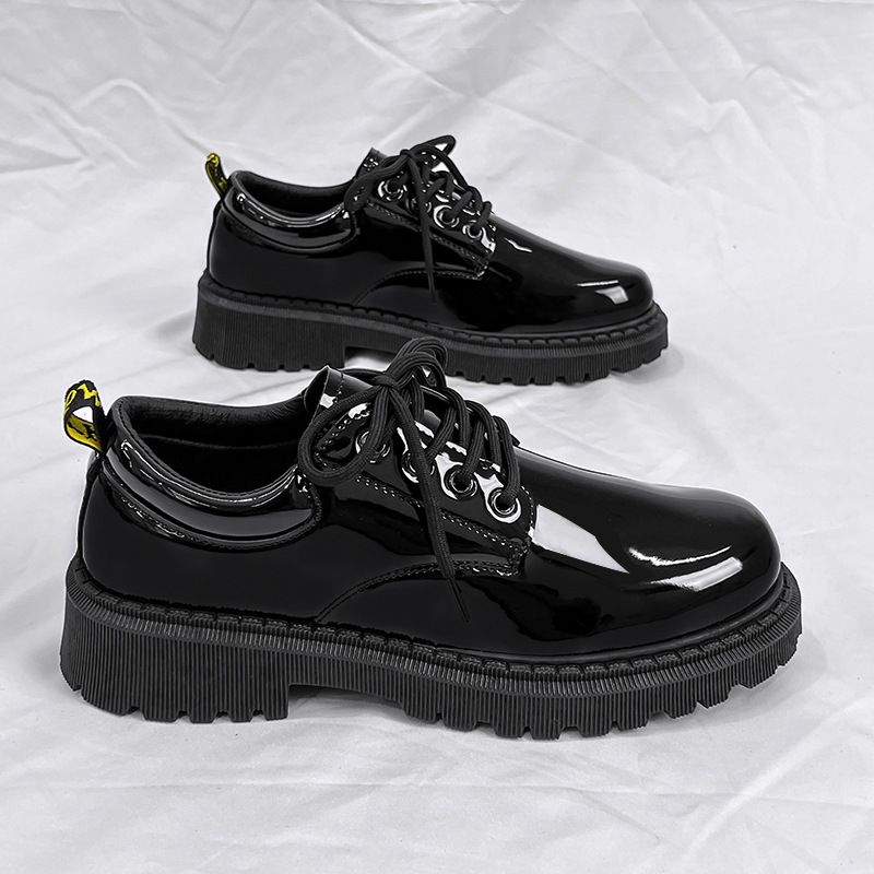 Primavera zapatos de hombre Martin de alto nivel para hombres británicos nuevos vestidos formales de estilo de Hong Kong negocios de boda novio aumento de altura zapatos de cuero negro image 3