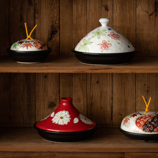 Japanese-style creative open fire ceramic pot casserole flower household tableware imported from Japan