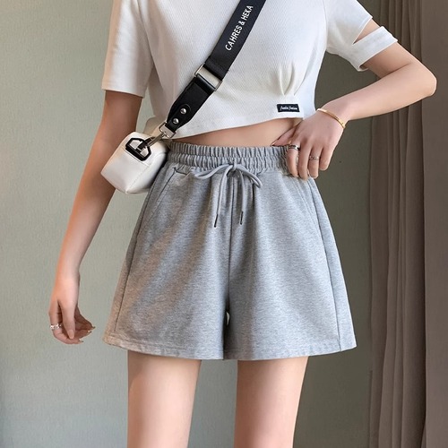 Women's fashion shorts for foreign trade, summer thin high-waisted running wide-leg casual pants