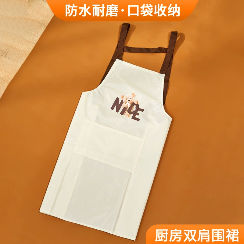 Фартук на плечо, кухонный водонепроницаемый и грязеотталкивающий фартук, милый фартук без рукавов с медведем, садоводство, общественное питание, рабочая одежда