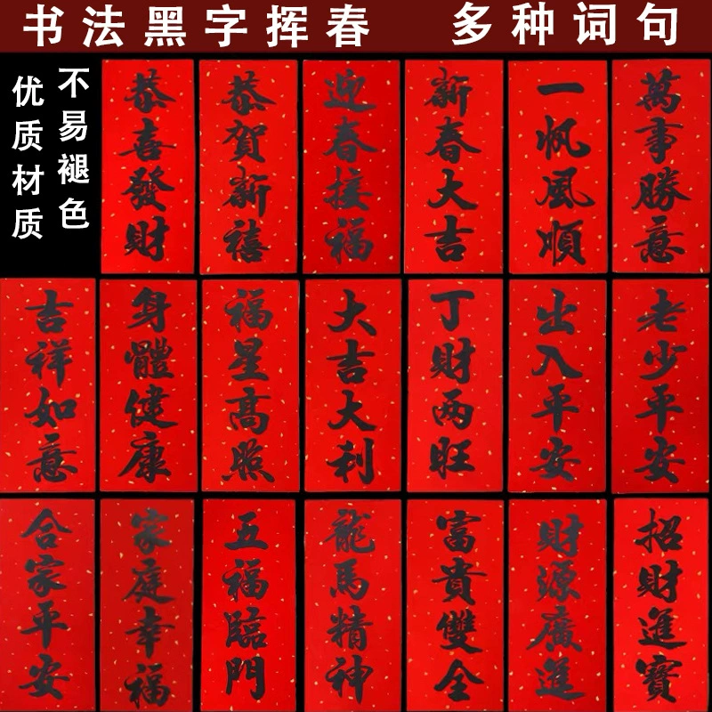 2025 год змеи Каллиграфия Черное слово, весенний куплет, креативный четырехсимвольный куплет