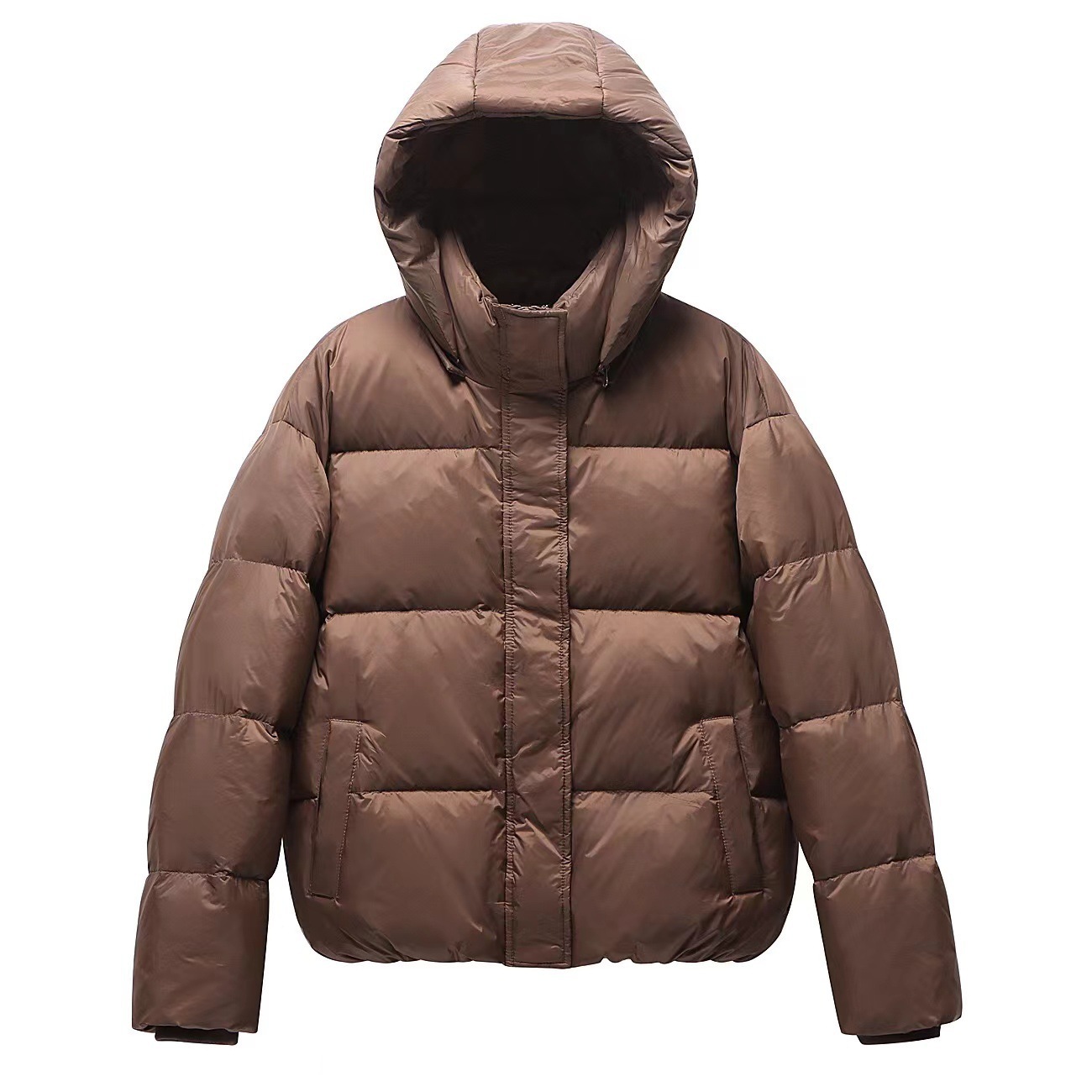 Transfronterizo TikTok ropa de mujer nueva chaqueta corta de grafeno de invierno de mujer gruesa chaqueta de pan de acero blanco