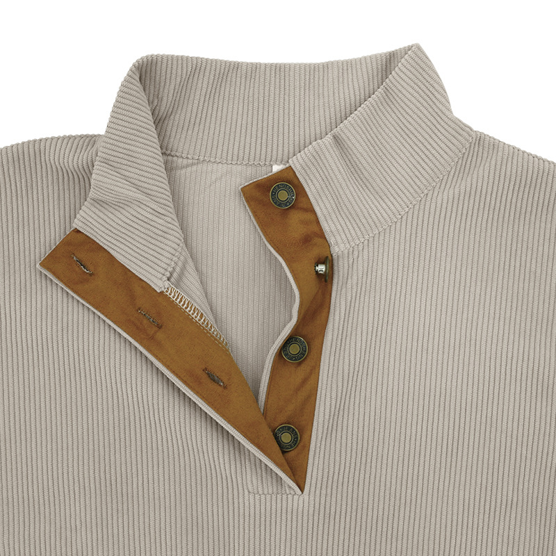 "Herren-Pullover mit Henley-Ausschnitt – Sportbekleidung mit Knopfdetail (atmungsaktive Baumwolle, entspannte Passform)"_voghion.com