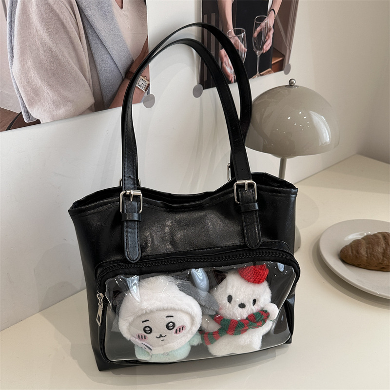 100 bolsas de capacidad dulce bolsa de hombro primavera y verano nueva gran capacidad mañana golpear TOT con 2025 sistema transparente