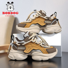巴布豆女童鞋2025秋季新款儿童双网透气男童老爹鞋中大童运动鞋