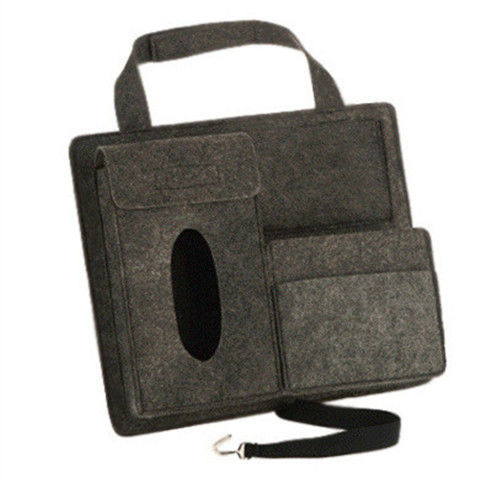 Fieltro bolsa de almacenamiento de coche Silla de almacenamiento trasero bolsa de basura asiento colgando bolsa caja de almacenamiento de coche