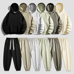 Hooded Sweatshirt Set 2023 Trendy Brand Drop Shoulder Long Sleeve Couple High-End Sports Hoodie and Pant Two-Piece Set