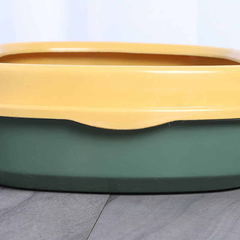 新款批发高边带猫砂铲防飞溅半封闭貓砂盆可拆卸猫厕所宠物猫砂盆