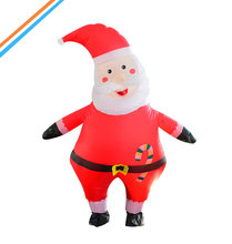 可愛歪頭聖誕老人充氣服裝卡通人偶服聖誕節裝扮派對演出道具