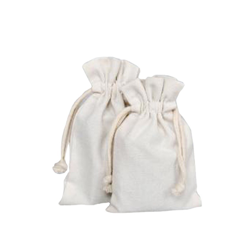 广州厂家做货12安抽绳束口帆布袋 莲花口小棉布袋 再生广告购物袋