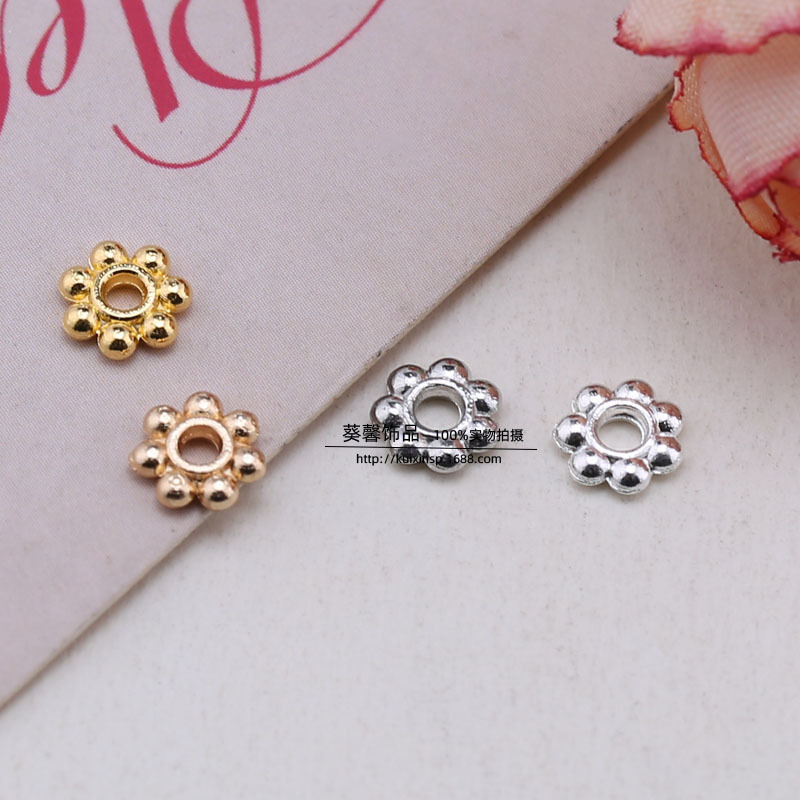 DIY饰品配件 古风材料 4mm/6mm合金雪花片 金/银/KC金