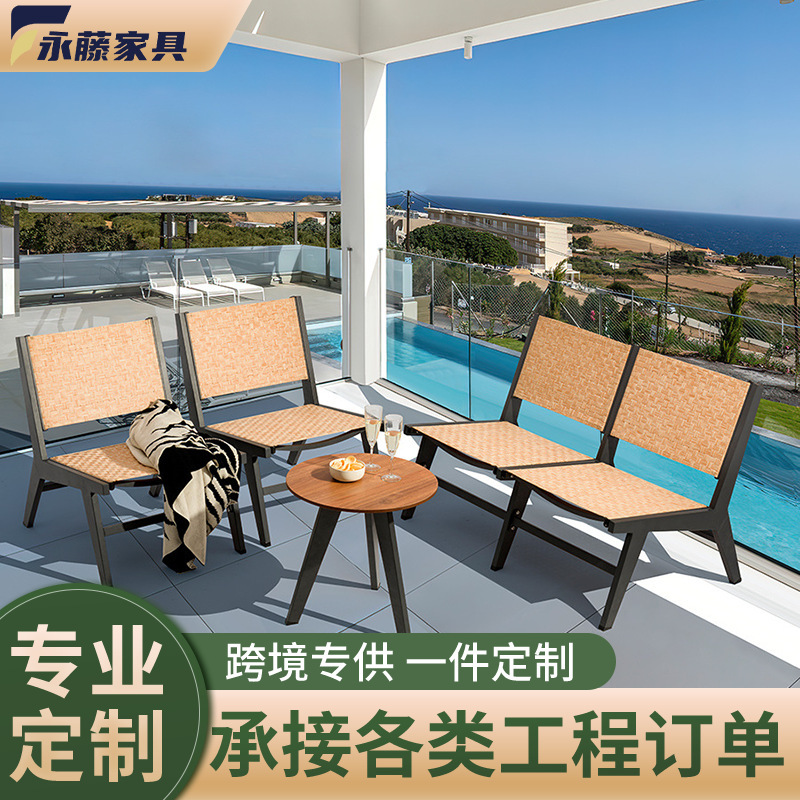 Outdoor Courtyard Sofa Five-Piece Set Living Room Balcony Outdoor Leisure Lounge Chair Teslin Sofa Combination Villa Table and Chairs Outdoor Courtyard Sofa Five-Piece Set Living Room Balcony Outdoor Leisure Lounge Chair Teslin Sofa Combination Villa Table and Chairs