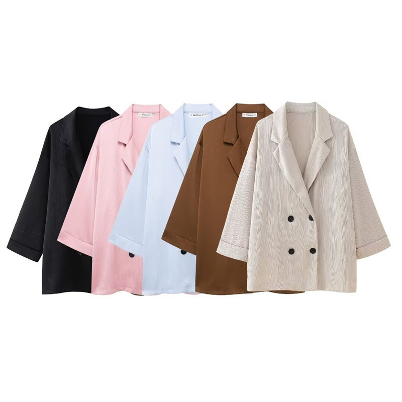 Cross-border foreign trade 2024 autumn new European and American style women's fashion temperament double-breasted suit jacket pants 4387