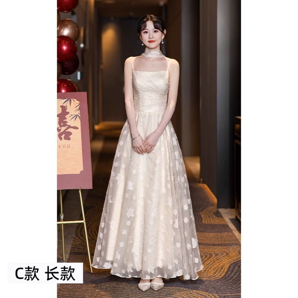 Long, champagne color
