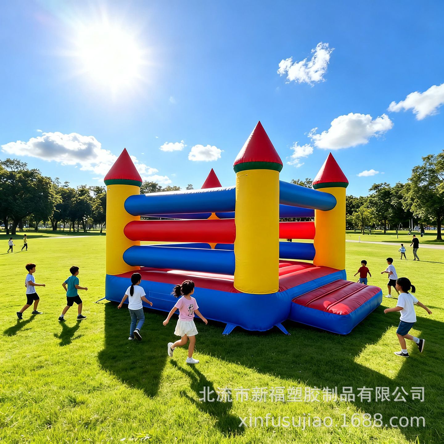 Cama infláble para niños, patio infantil, patio de recreo móvil al aire libre