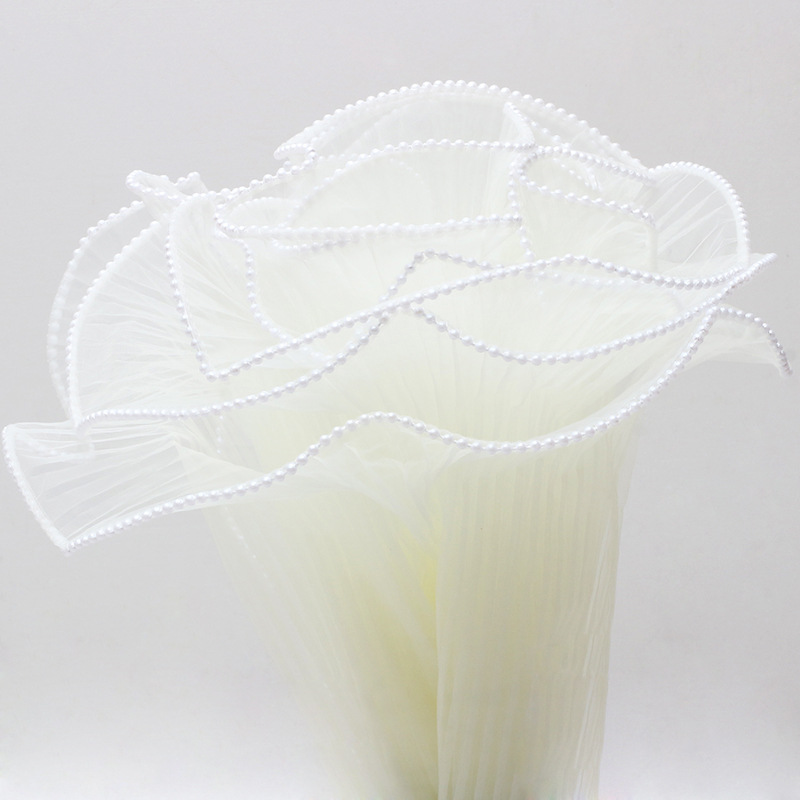 Perla aerosol hilo flor bolsa de embalaje flor hilo ramo material Rosa malla flor tienda material onda hilo al por mayor