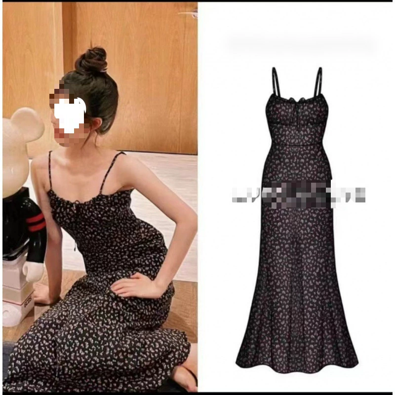 Женская юбка Zhao Lusi со звездами и чистым желанием, женское платье для перерыва на чай с цветочным принтом, длинная юбка на лето 2023