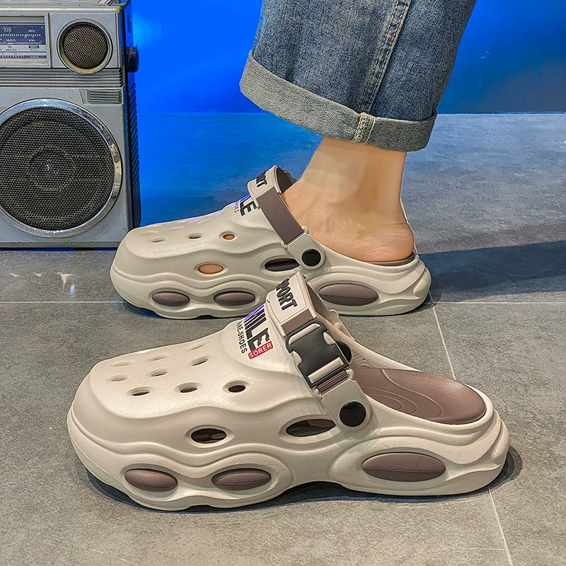 Ступать на фекалии, обувь для мужчин, летняя толстая подошва, противоскользящая мода, спортивная рыбалка, чтобы носить пляжные тапочки