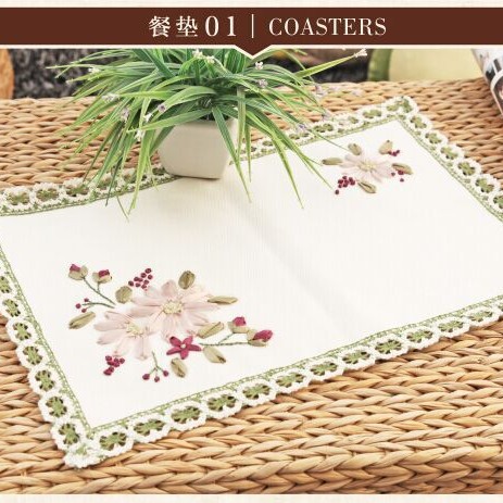 Jin Hao nueva tela de algodón tejido de encaje para platos tapete para platos restaurante creativo tapete posavasos tapete para mesa