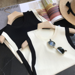 オススメ! おしゃれで高ji感があり、落ち着いていてきちんとしています。着痩せカジュアルゆったりインナーノースリーブニットベストレディース