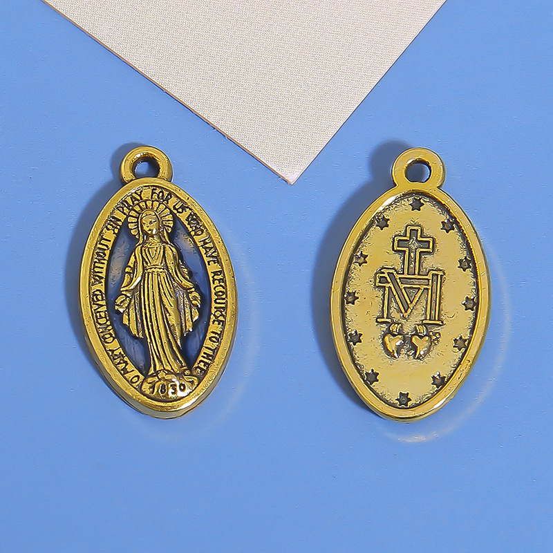 Colgante de Metal Ovalado con Efecto Goteo de Aceite, para Collar, Accesorios de Joyería, Adornos Colgantes, Venta al por Mayor Transfronteriza, Disponible en Fábrica image 17