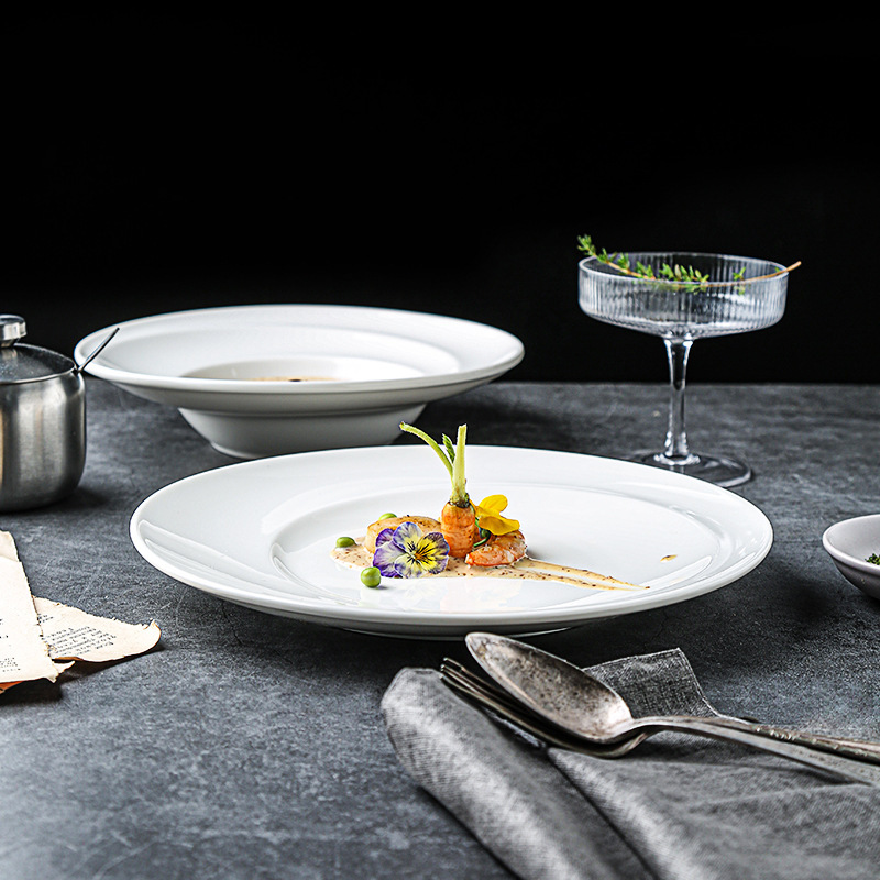 外贸陶瓷餐具网红北欧西餐餐盘牛排盘法餐草帽意面盘子餐厅汤盘