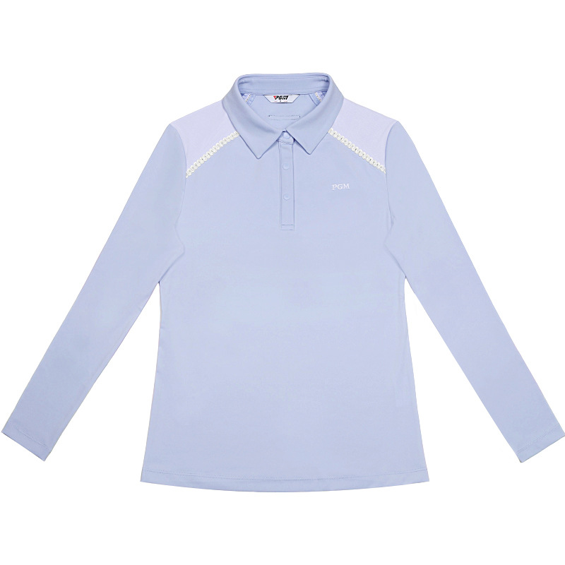 Áo polo nữ dài tay PGM mùa hè co giãn thoáng khí — YF712 [đàn hồi cao/mềm mại/eo thon gọn] POLO màu trắng, YF712 [đàn hồi cao/mềm mại/eo thon gọn] xanh nhạt POLO, YF712 [đàn hồi cao/mềm mại/eo thon gọn] màu đen POLO