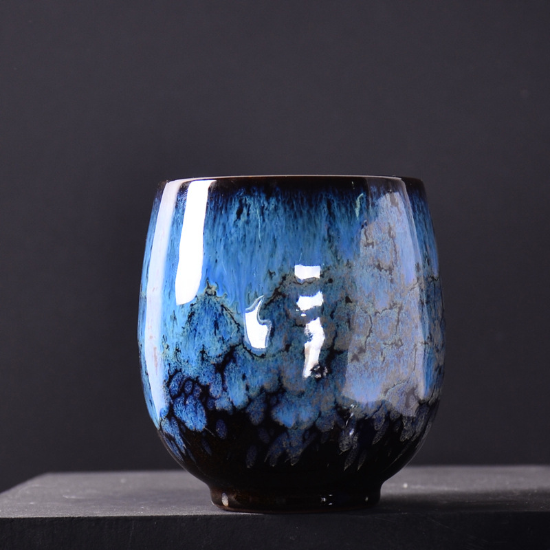 Cambio de horno de cerámica hogar Kung Fu taza de té personal Sola Taza Tianmu Jianzhan cambio Maestro Taza de Té Tazón