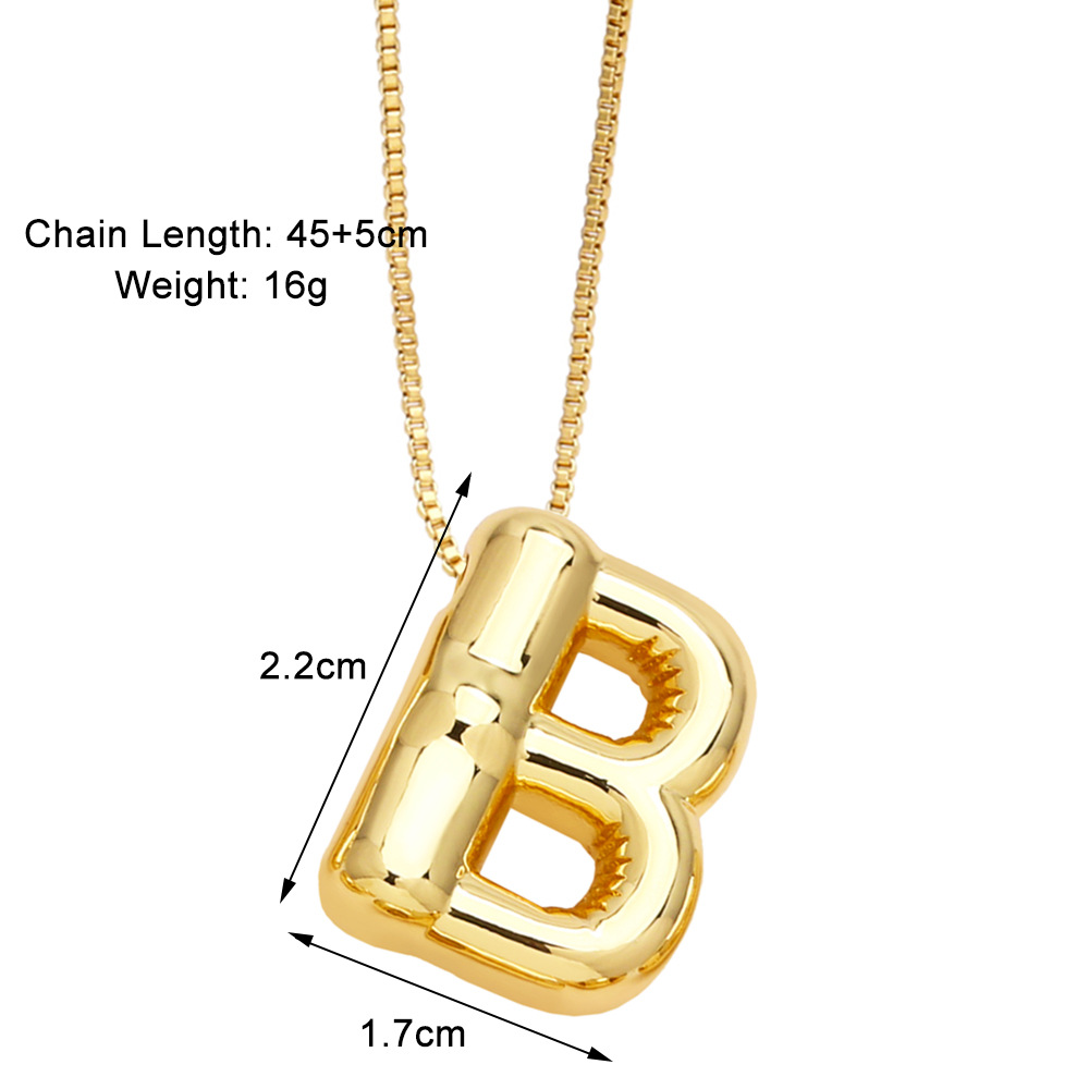 Simple Style Letter Copper Plating Pendant Necklace display picture 4