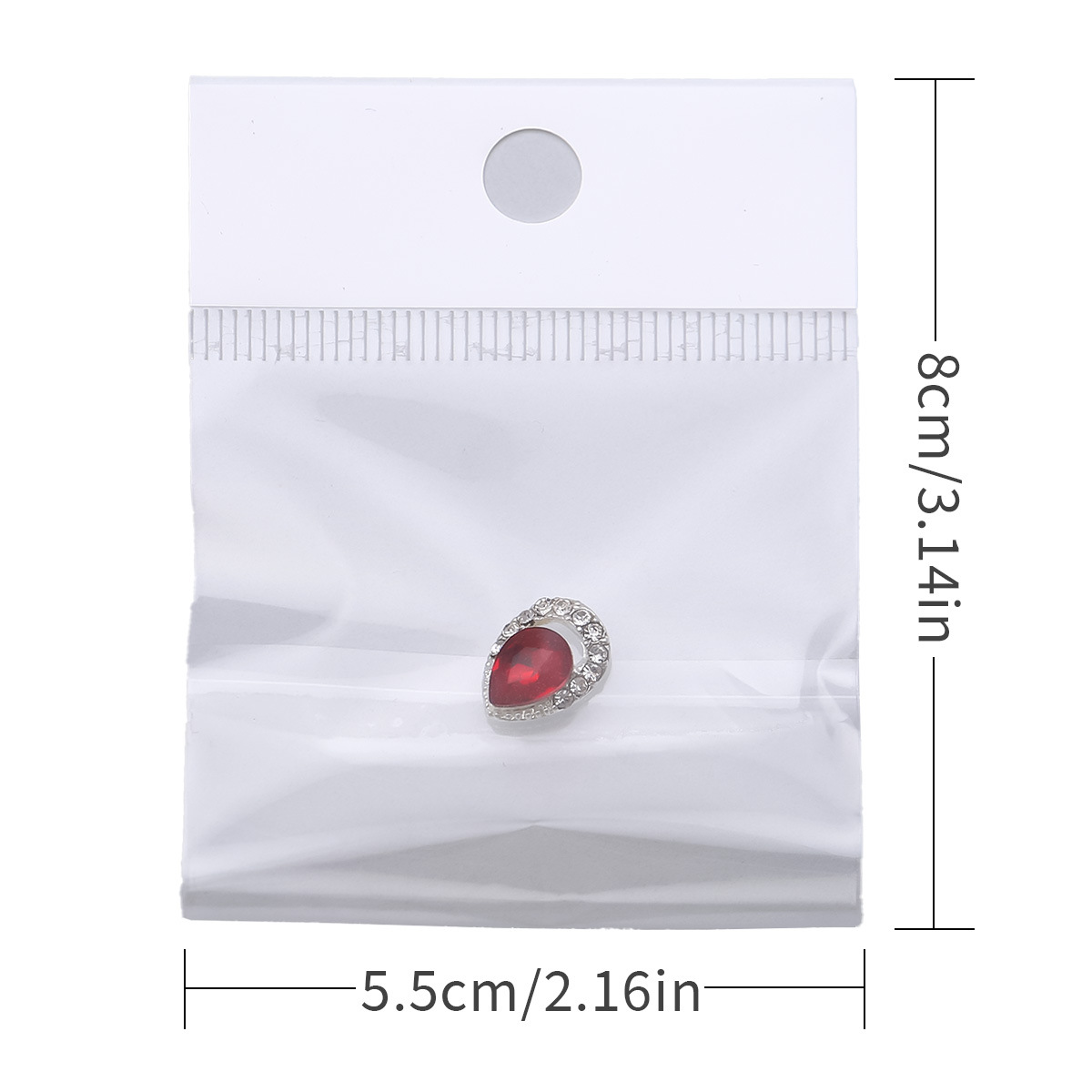 Año Nuevo manicuría retro Anchor Red Pillar taladro explosión amor flash azúcar de cristal elíptico taladro bola accesorios de uñas