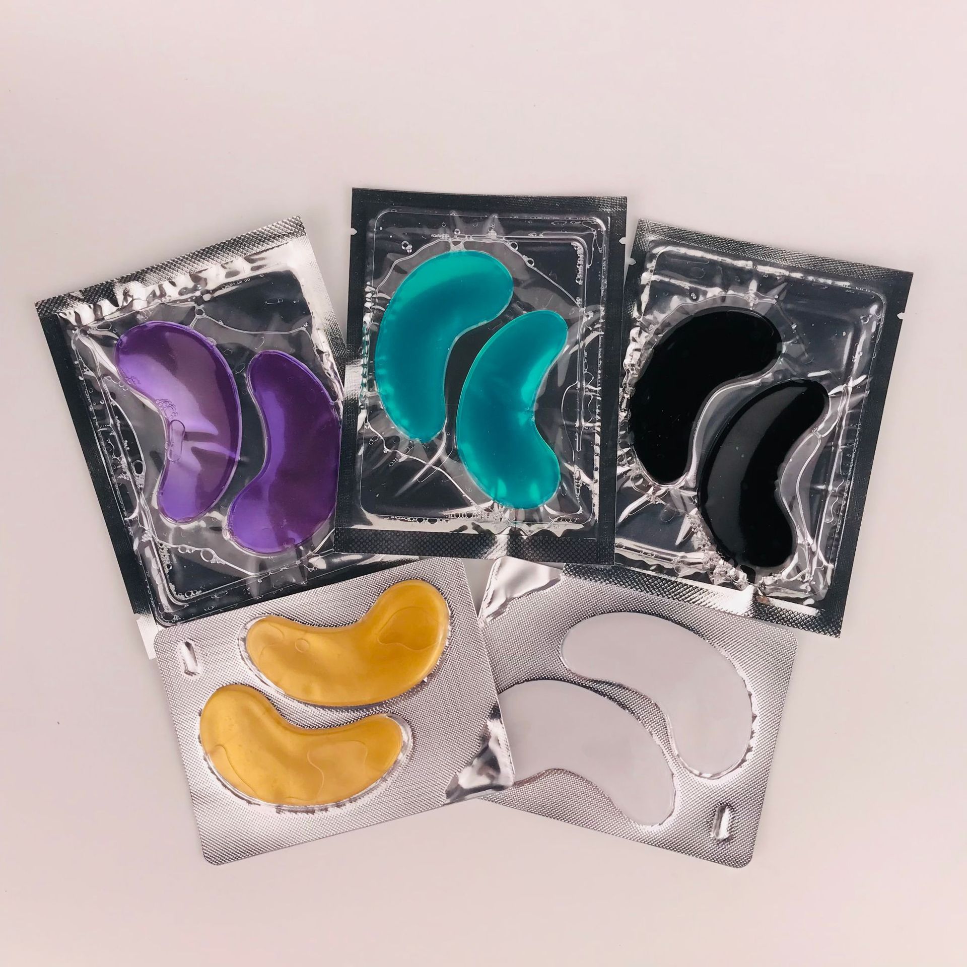 Cruz-frontera congelada-seca máscara de ojo de cristal de colágeno parche ojo bolsa parche máscara de ojo de algas hidrogel máscara de ojos hidrogel frío compresa