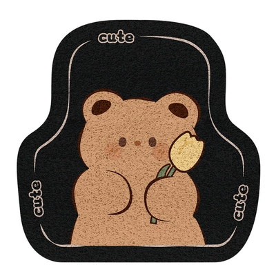 Car Carpet Interior Anti-Dirt Carpet Protective Mat - colored-silk-circle-cute-bear-rear-row-1