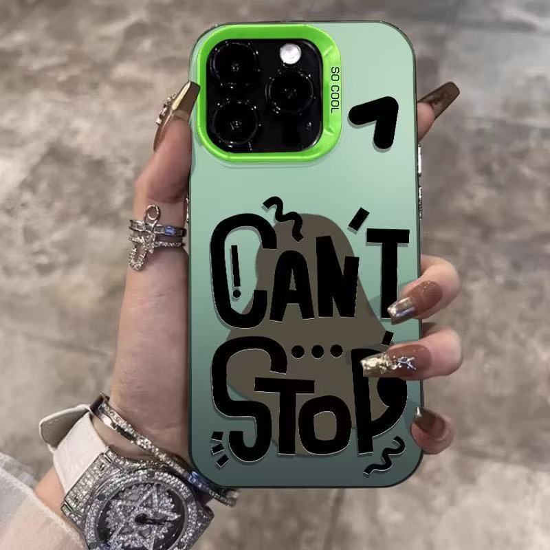 Nuevo estilo europeo y americano aplicable iPhone 16 funda para teléfono móvil Apple 15promax/14 anti-caída 13pro12 graffiti inglés