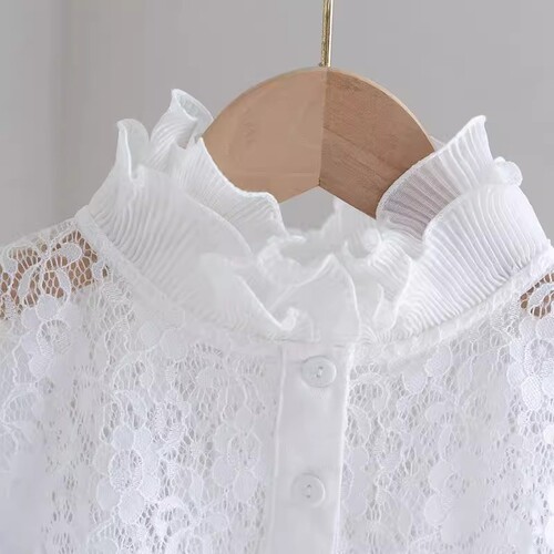 New lace false collar autumn winter versatile base layer shirt collar black white hollow inside women's false collar top