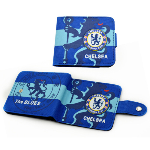 Canvas football fan wallet club crest Chelsea Barcelona Real Madrid AC Arsenal boys sports leather wallet