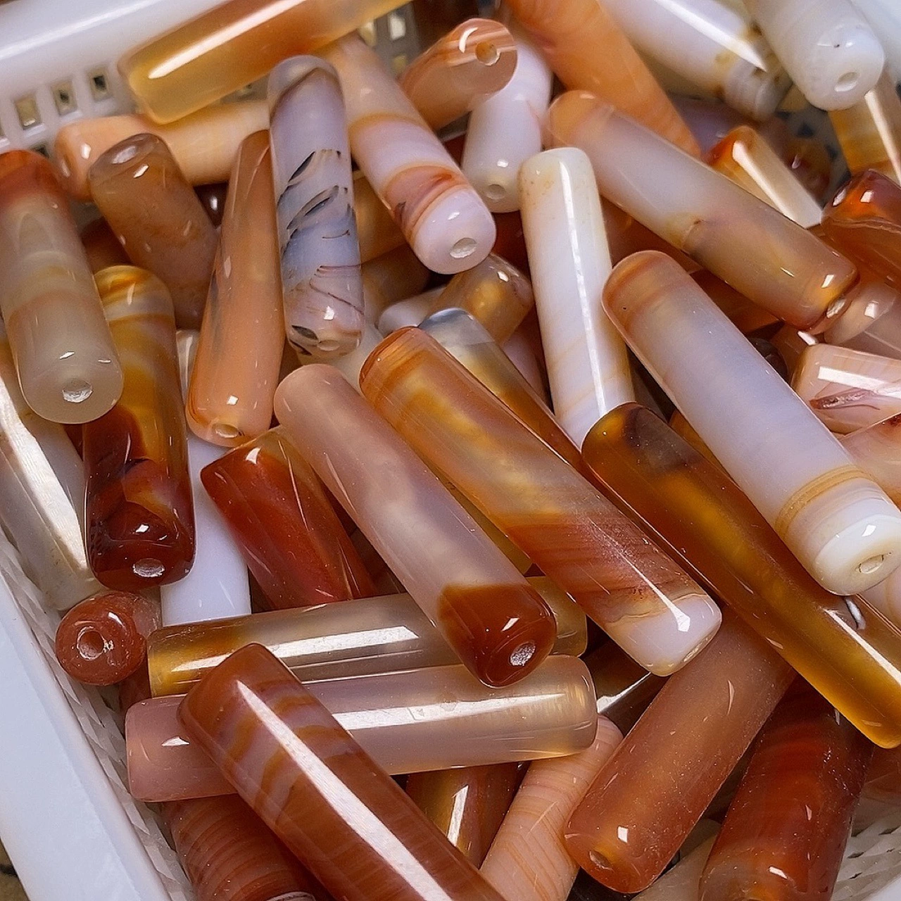 Натуральный розовый агат Бразильский агат Прямой бусинный кулон