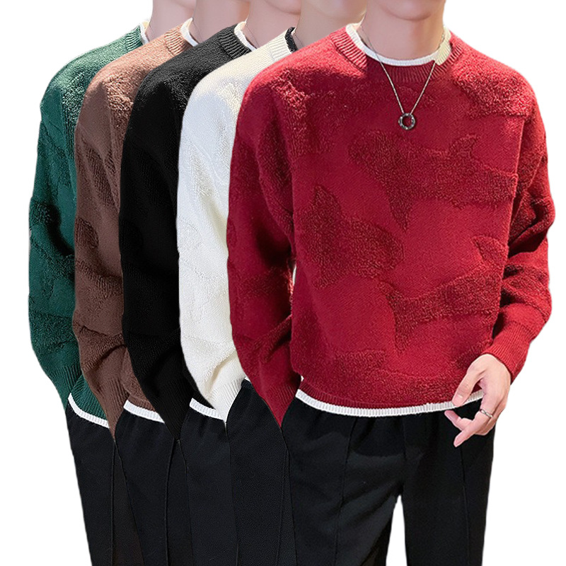 Explosiones transfronterizas de tamaño grande falso de dos piezas de camisetas de punto suéter toallas de hombre bordadas tridimensionales de otoño y invierno fábrica de chaqueta al por mayor