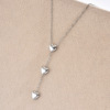Fashionable pendant heart shaped stainless steel, necklace, accessory, European style, suitable for import, city style