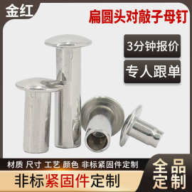 定制扁圆头对敲子母钉子母螺丝对锁子母铆钉紧打钉不锈钢/铁