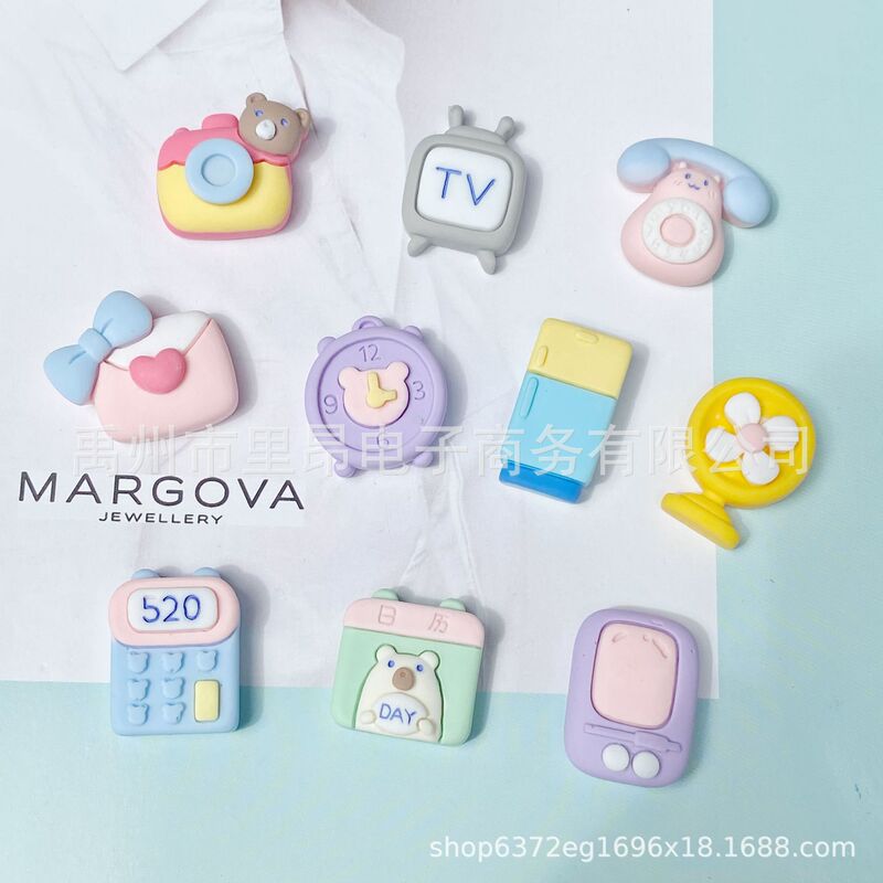 Cute cartoon play house refrigerator small household appliances accessories mobile phone shell ah you also call diy material hairpin decoration