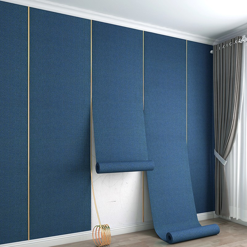 Self-adhesive wall cloth 2021 new bedroom self-sticking minimalist suede wallpaper TV background wall home wallpaper