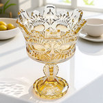 水晶玻璃碗高脚甜品杯水果盘透明果盘干果盒轻奢高档高级感高颜值